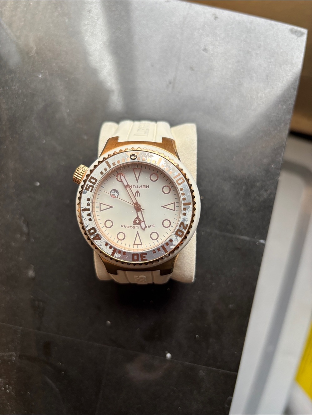 Swiss Legend White Dial Watch with Rose Gold Accents
